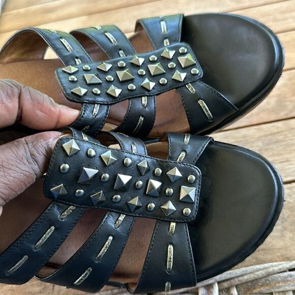 Umberto Raffini Slide Wedge Leather Sandals 40=9 - Picture 6 of 8